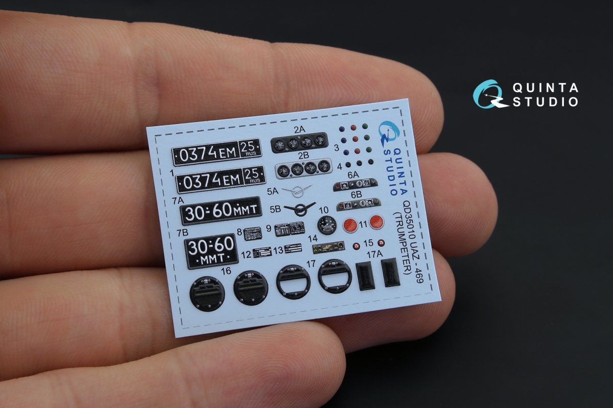 Quinta Studio QD35010 UAZ 469 3D-Printed &amp;amp; coloured Interior on decal paper (for Trumpeter kit) 1/35 – zdjęcie 2