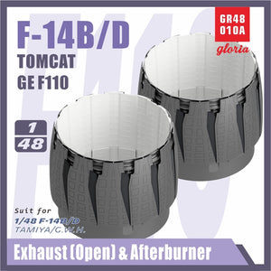 Gloria GR48010A F-14B/D F110-GE-400 Exhaust Nozzle &amp;amp; Afterburner OPEN TAMIYA/GWH 1/48