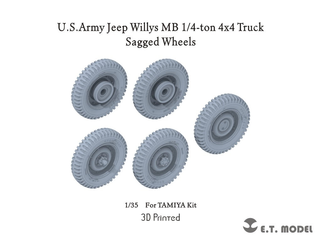 ET Model P35-156 USArmy Jeep Willys MB 1/4-ton 4x4 Truck Sagged Wheels 1/35