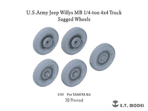 ET Model P35-156 USArmy Jeep Willys MB 1/4-ton 4x4 Truck Sagged Wheels 1/35
