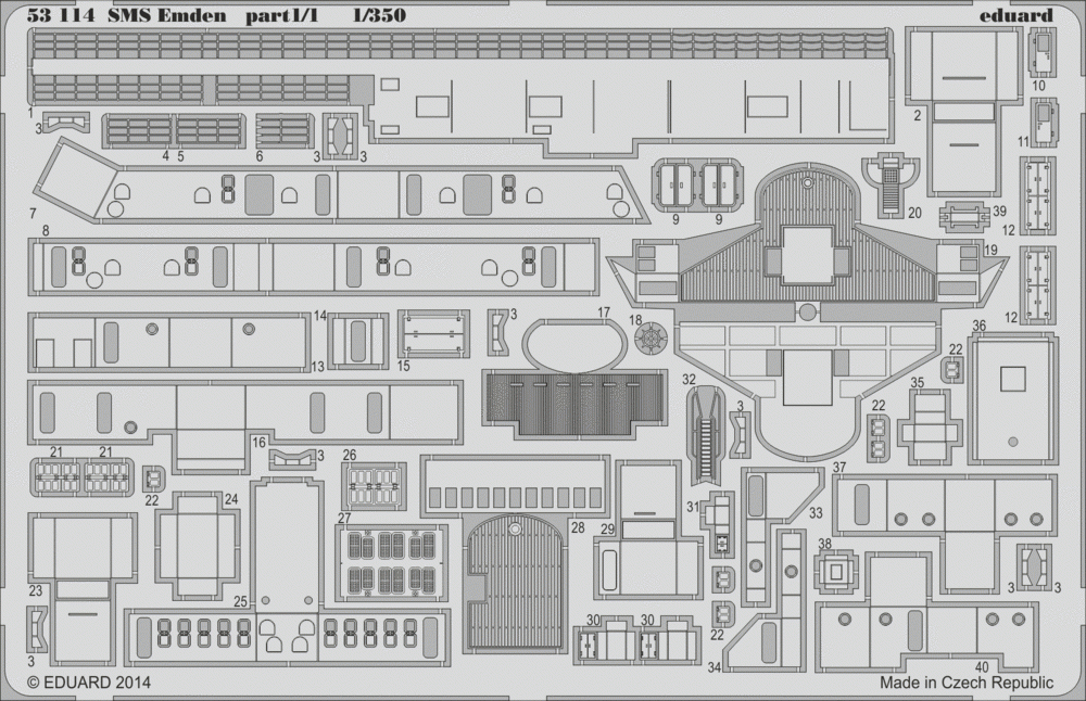 Eduard 53114 SMS Emden part 1 REVELL 1/350