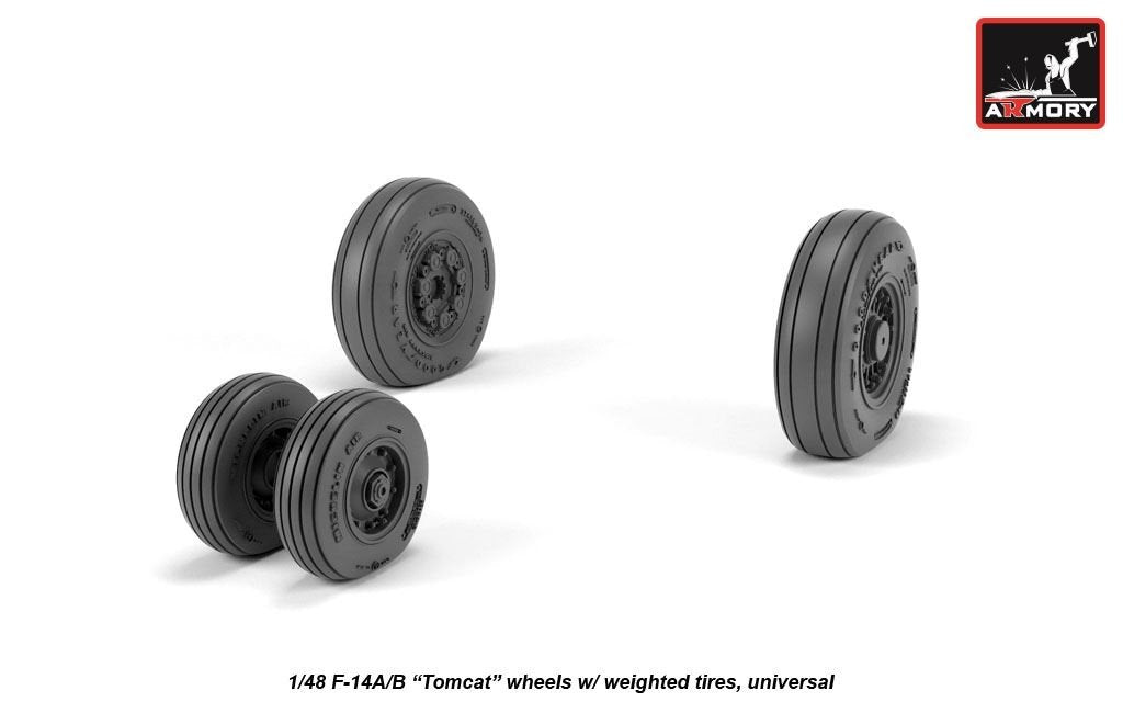 Armory Models AW48326 F-14A/B Tomcat early type wheels w/ weighted tires 1/48 – immagine 4