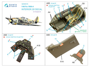 Quinta Studio QD48316 Fw 190A-4 3D-Printed &amp;amp; colored Interior on decal paper (Hasegawa) 1/48 – Bild 2