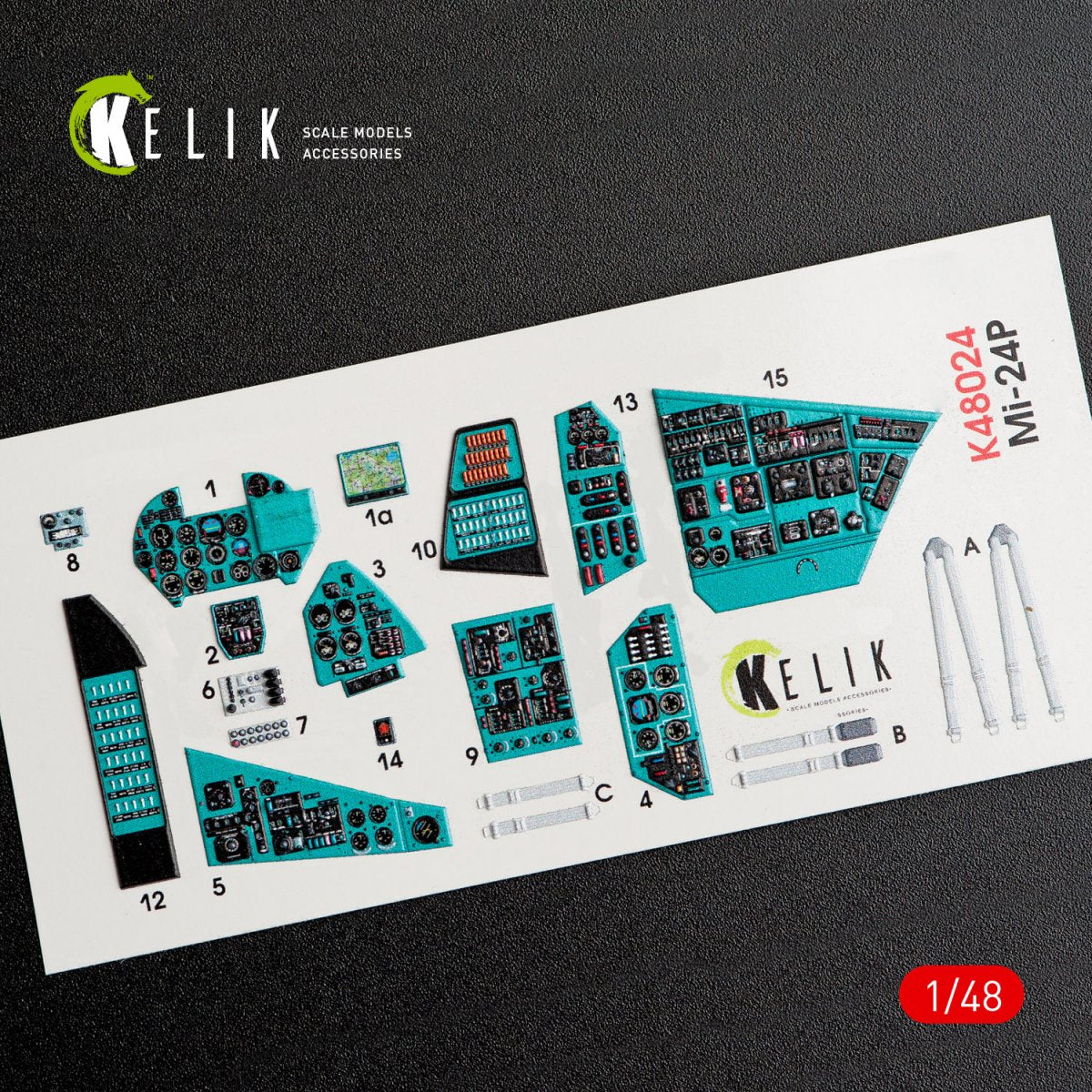 KELIK K48024 MI-24P INTERIOR 3D DECALS FOR ZVEZDA KIT 1/48 – imagen 2