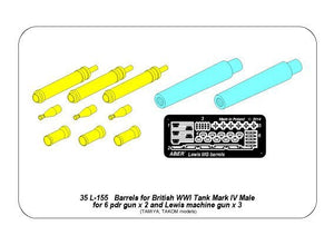 Aber 35L-155 Barrels for British WWI Tank Mark IV – Male 1/35 – Bild 9