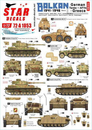 Star Decals 72-A1053 Balkan WW2 #3. 1/72