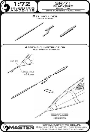 Master AM-72-119 SR-71 Blackbird - Pitot Tube (1/72) – immagine 4