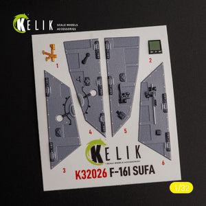 KELIK K32026 F-16I &amp;quot;Sufa&amp;quot; - interior 3D decals for Academy kit 1/32 – image 4