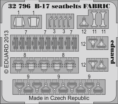 Eduard 32796 B-17 seatbelts FABRIC 1/32 HK Models – image 2
