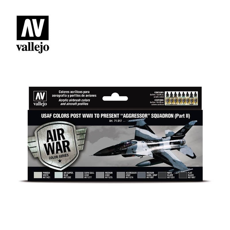 Vallejo 71617 Couleurs de l'USAF, de l'après-Seconde Guerre mondiale à nos jours, Escadron d'agresseurs, Partie II, 8x17ml