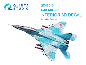 Quinta Studio QD48513 MiG-35 3D-Printed colored Interior on decal paper (HobbyBoss) 1/48