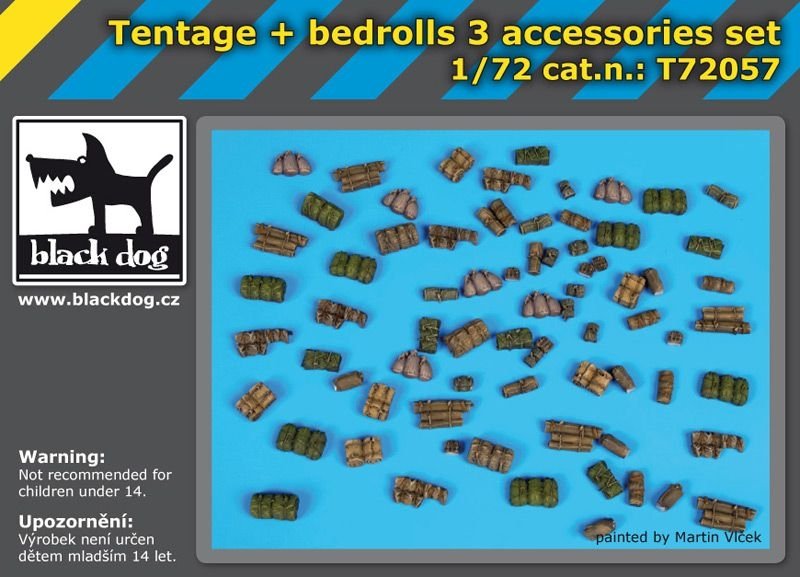 Black Dog T72057 Tentage plus bedrolls 3 accessories set 1/72 – obrázek 3