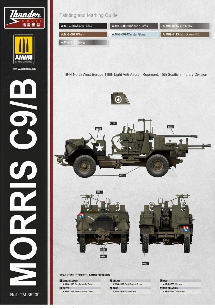 Thunder Model 35209 Morris Bofors C9/B Late, le camion armé britannique emblématique de la Seconde Guerre mondiale, à l&amp;#39;échelle 1/35 – image 13