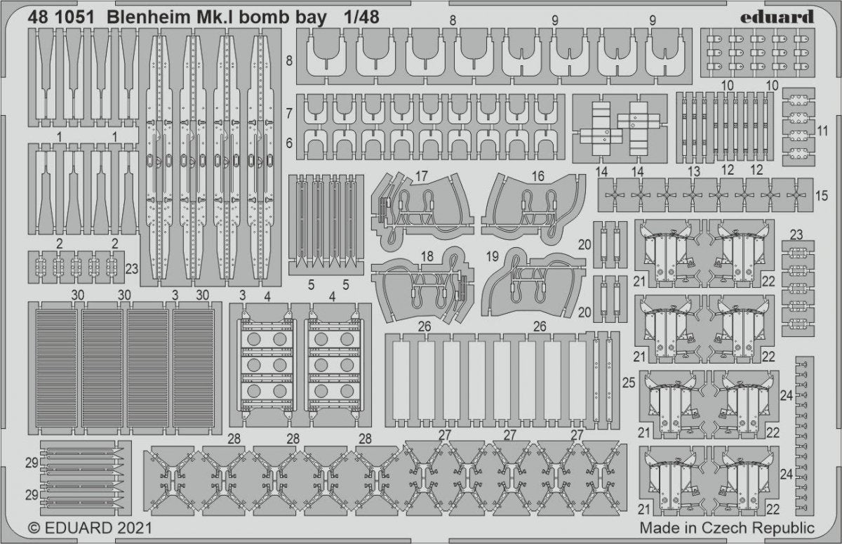 Eduard 481051 Baie à bombes du Blenheim Mk.I AIRFIX 1/48