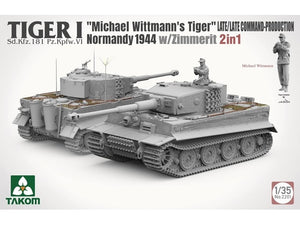 Takom 2201 Tiger I Late Production w/zimmerit Normandy 1944 Sd.Kfz. 181 Pz.Kpfw. VI Ausf. E &amp;quot;Michael Wittmann&amp;#39;s Tiger&amp;quot;(Late/Late Command) 1/35 – Bild 3