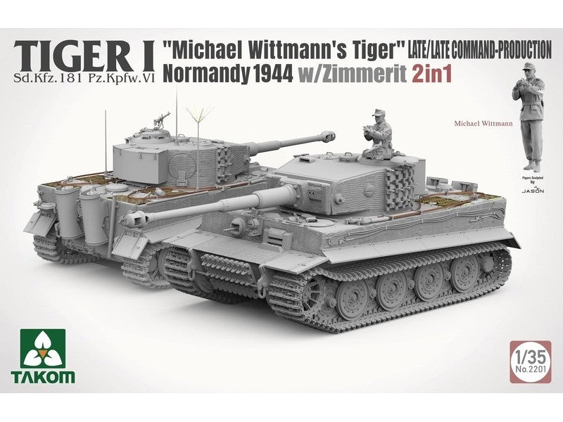 Takom 2201 Tiger I Late Production w/zimmerit Normandy 1944 Sd.Kfz. 181 Pz.Kpfw. VI Ausf. E &amp;quot;Michael Wittmann&amp;#39;s Tiger&amp;quot;(Late/Late Command) 1/35 – Bild 3