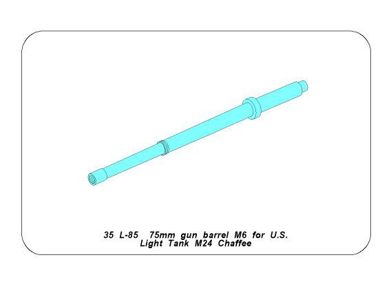 Aber 35L-085 75mm Gun barrel for US light tank M24 Chaffee (1/35) – image 9