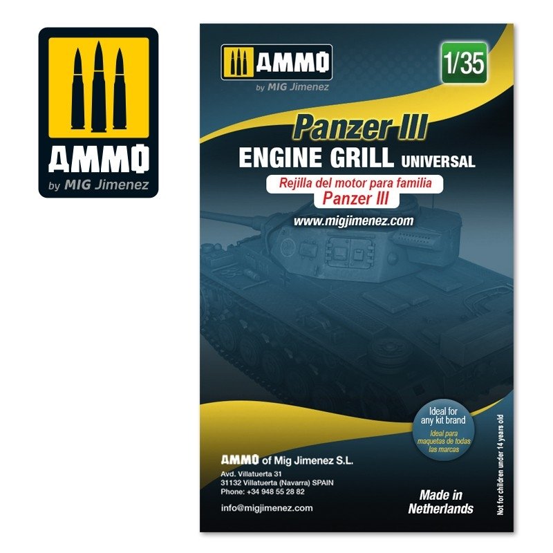 Ammo of Mig 8088 Panzer III engine grills universal 1/35 – obrázek 2