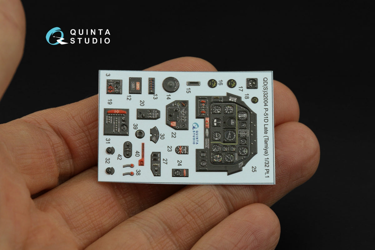Quinta Studio QDS-32004 P-51D (Late) 3D-Printed colored Interior on decal paper (Tamiya) (small version) 1/32 – image 3