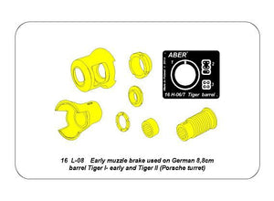 Aber 16L-08 Early muzzle brake for the barrel used on the early version of the Tiger I, King Tiger tank (Porsche turret) / Early muzzle brake used on German 8.8cm barrel Tiger I - early and Tiger II (Porsche turret) 1/16 – image 27