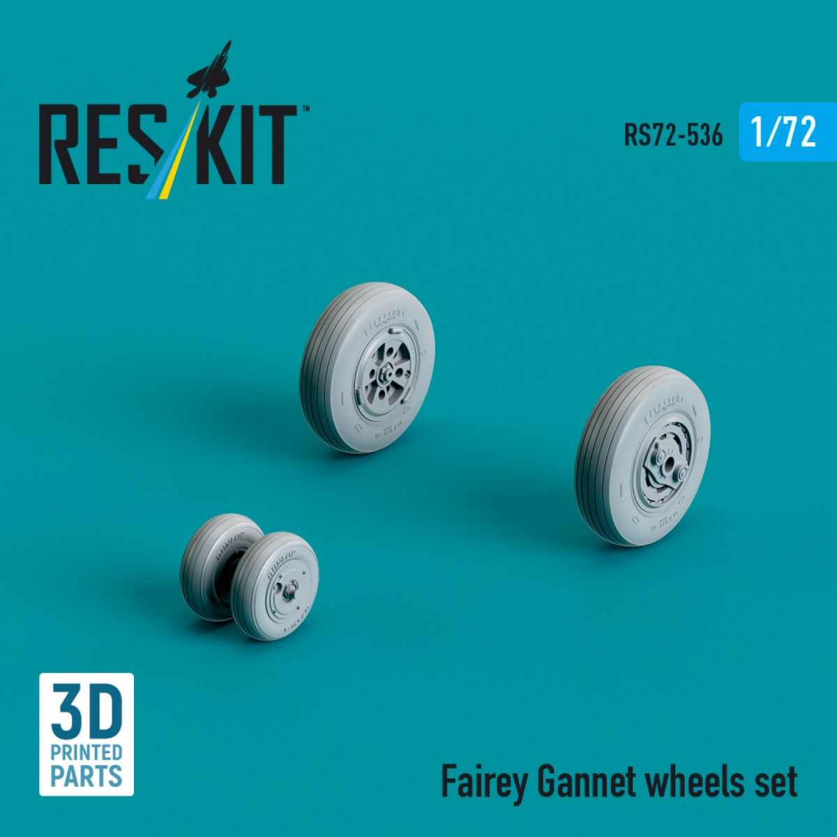 RESKIT RS72-0536 Fairey Gannet wheels set (3D Printed) 1/72 – immagine 3