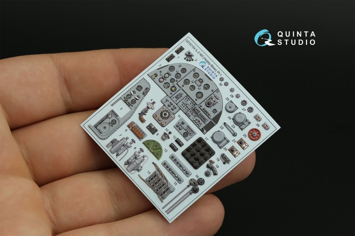 Quinta Studio QD32154 IL-2M3 3D-Printed &amp;amp; colored Interior on decal paper (Hobby Boss) 1/32 – obrázek 6