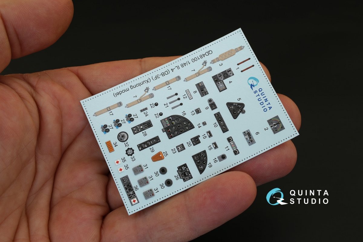 Quinta Studio QD48100 IL-4 3D-Printed &amp;amp; colored Interior on decal paper (for Xuntong kit) 1/48 – Bild 3