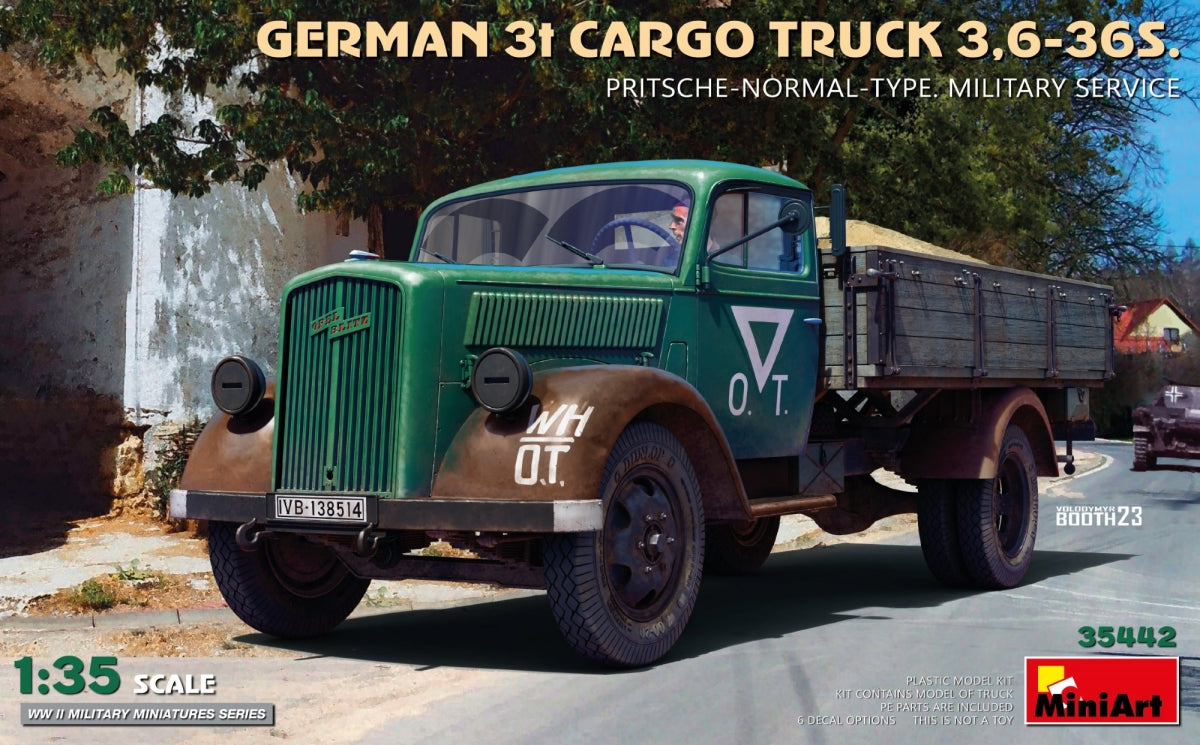 Miniart 35442 GERMAN 3T CARGO TRUCK 3.6-36S. PRITSCHE-NORMAL-TYPE. MILITARY SERVICE 1/35