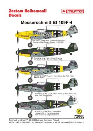 Techmod 72008 - Messerschmitt Bf 109F-4 1/72 – image 2