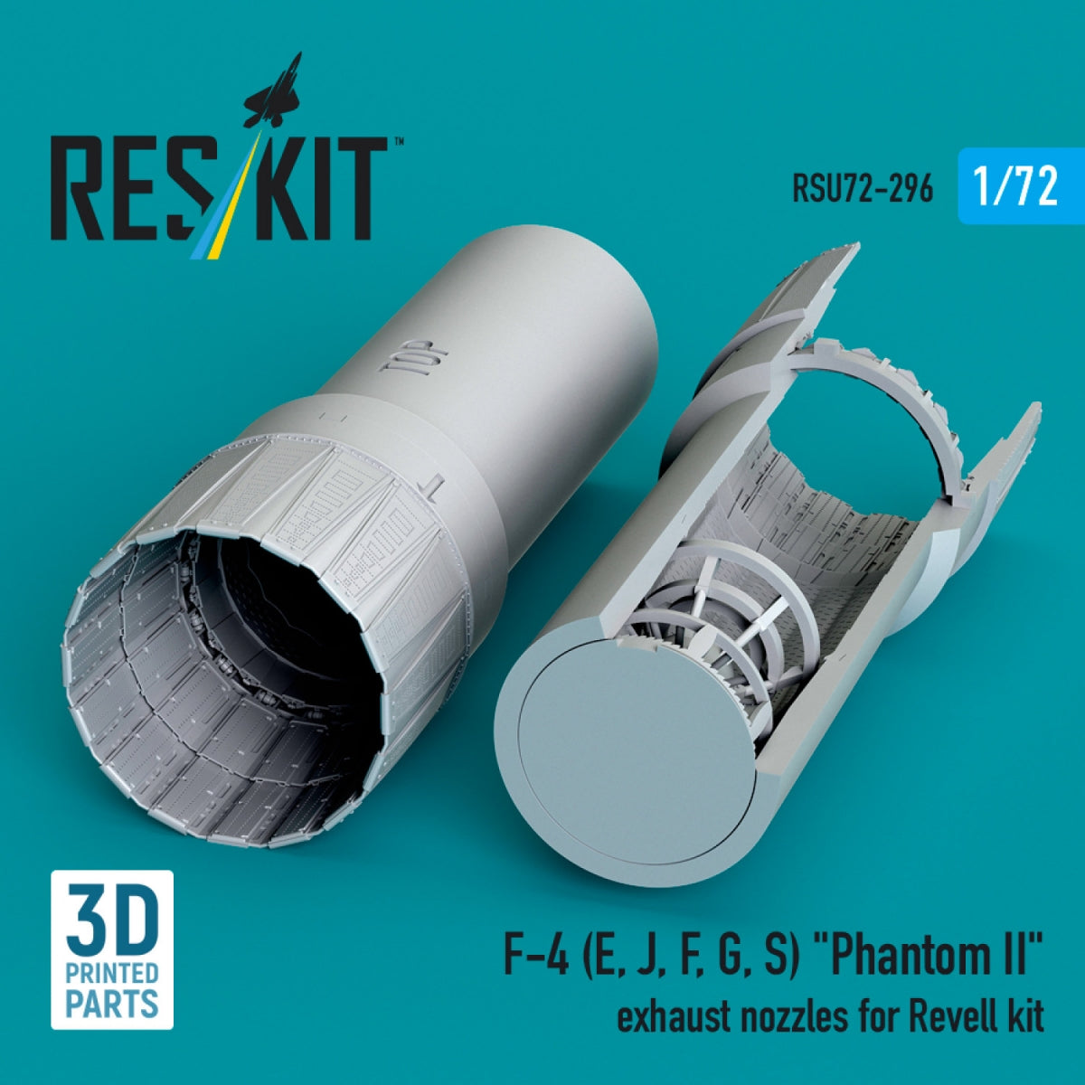 RESKIT RSU72-0296 F-4 (E, J, F, G, S) &amp;quot;Phantom II&amp;quot; exhaust nozzles for Revell kit (3D Printed) 1/72 – image 3