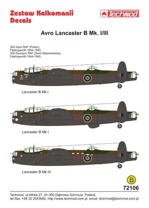 Techmod 72106 - Avro Lancaster BI (1/72) – obrázek 2