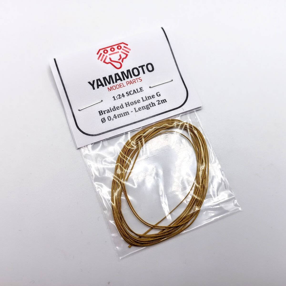 Yamamoto Model Parts YMPTUN76 Braided Hose Line Gold 0.4mm 2m 1/24