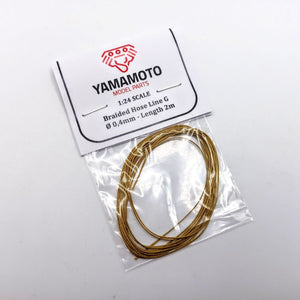 Yamamoto Model Parts YMPTUN76 Braided Hose Line Gold 0.4mm 2m 1/24