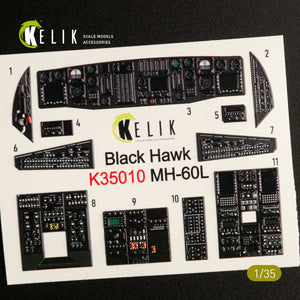 KELIK K35010 MH-60L BLACK HAWK INTERIOR 3D DECALS FOR KITTY HAWK KIT 1/35 – immagine 3