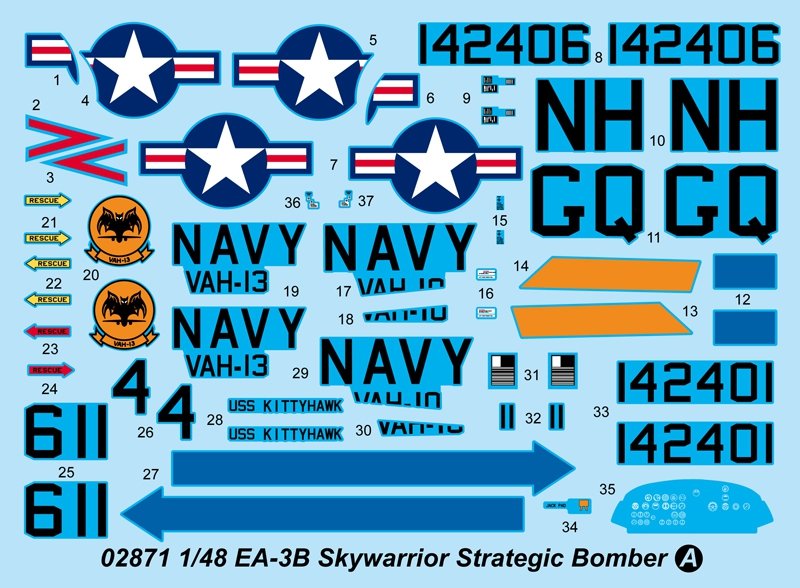 Trumpeter 02871 EA-3B Skywarrior Strategic Bomber – image 4