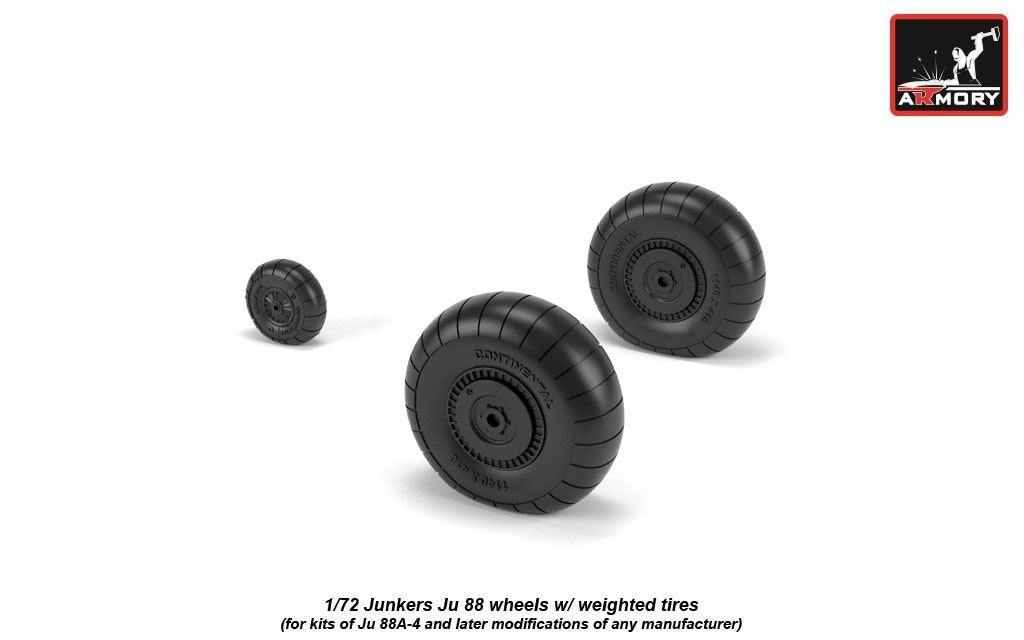 Armory Models AW72202 Junkers Ju 88 late wheels w/ weighted tires 1/72