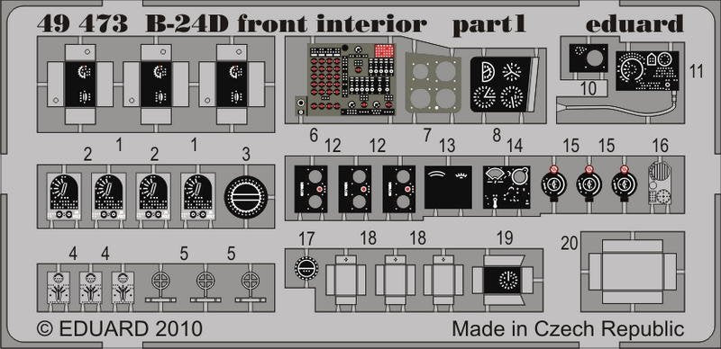 Eduard 49473 B-24D front interior 1/48 Revell Academy – immagine 3