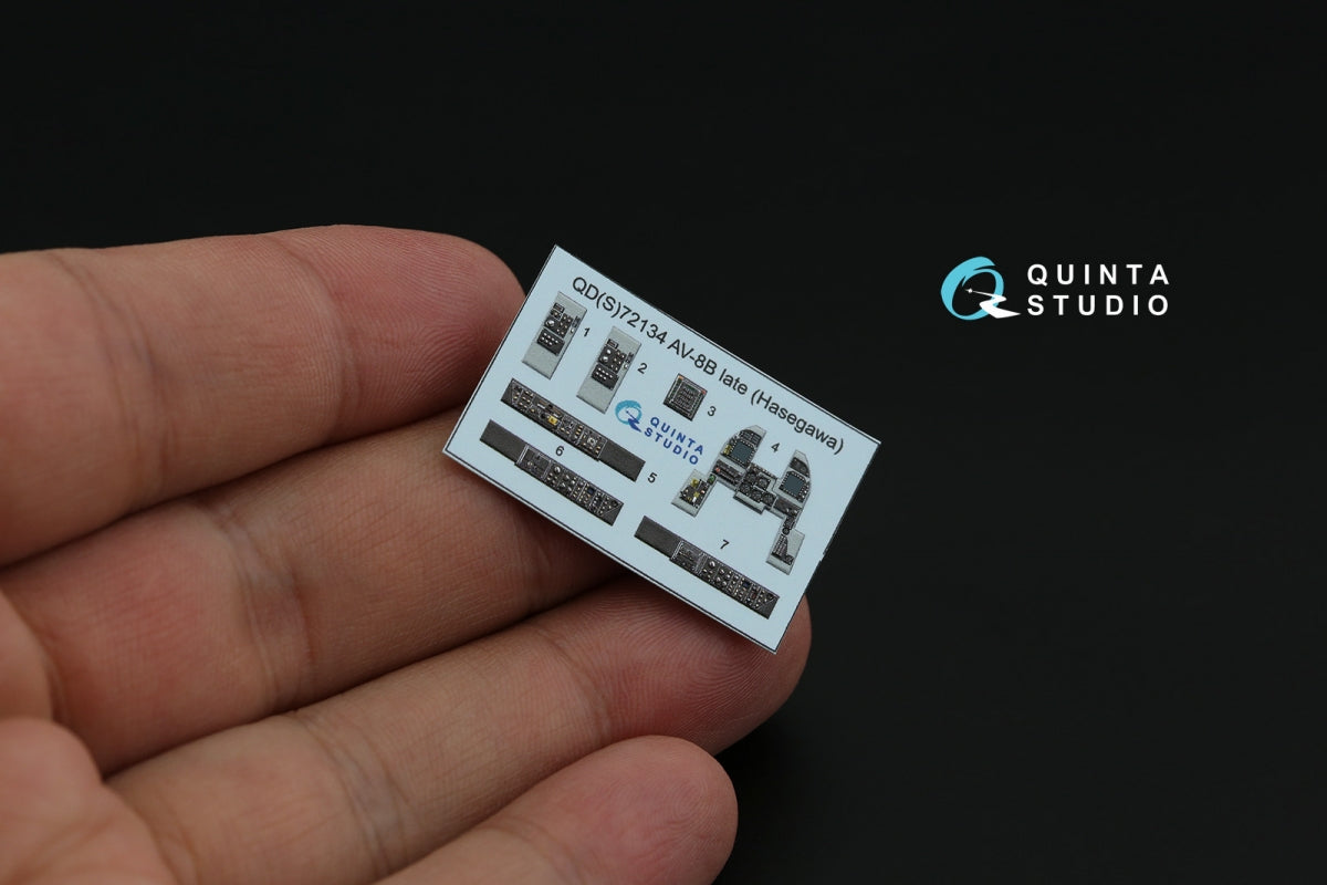 Quinta Studio QD72134 AV-8B late 3D-Printed colored Interior on decal paper (Hasegawa) 1/72 – image 4