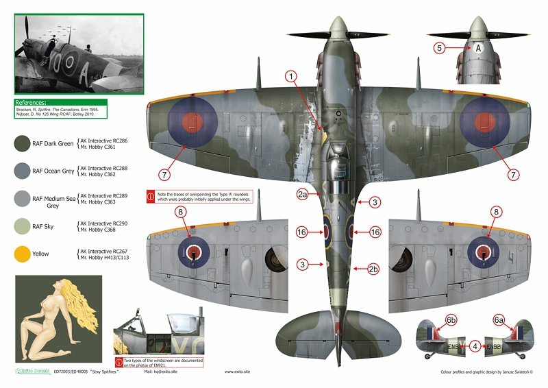 Exito ED48003 DECALS Sexy Spitfires - Supermarine Spitfire LF Mk Vb - VIII - IXe 1/48 – immagine 6