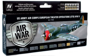 Vallejo 71182 Model Air 8-Paint Set - US Army Air Corps Colors (ETO) WWII