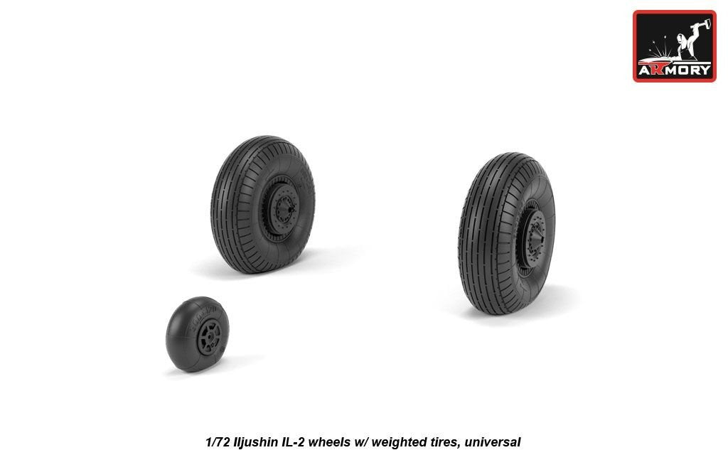 Armory Models AW72056 Iljushin IL-2 Bark late type wheels w/ weighted tires 1/72 – image 4