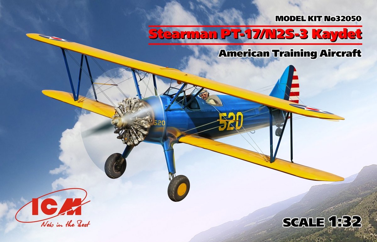 ICM 32050 Stearman PT-17/N2S-3 Kaydet, American Training Aircraft) 1/32
