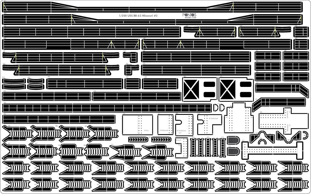 Pontos 23005F1 USS BB-61 Iowa 1944 Detail Up Set (20B Deck Blue stained wooden deck) 1/200 – zdjęcie 7