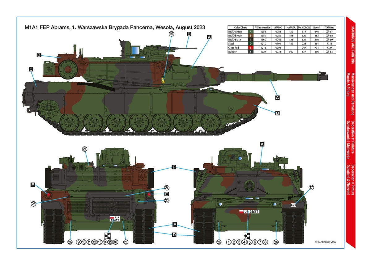 Hobby 2000 35007 M1A1 FEP Abrams - Polish Army MBT ( RFM + CARTOGRAF ) 1/35 – Bild 2