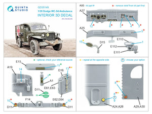 Quinta Studio QD35149 Dodge WC-54 Ambulance 3D-Printed &amp;amp; colored Interior on decal paper (Zvezda) 1/35 – obrázek 2