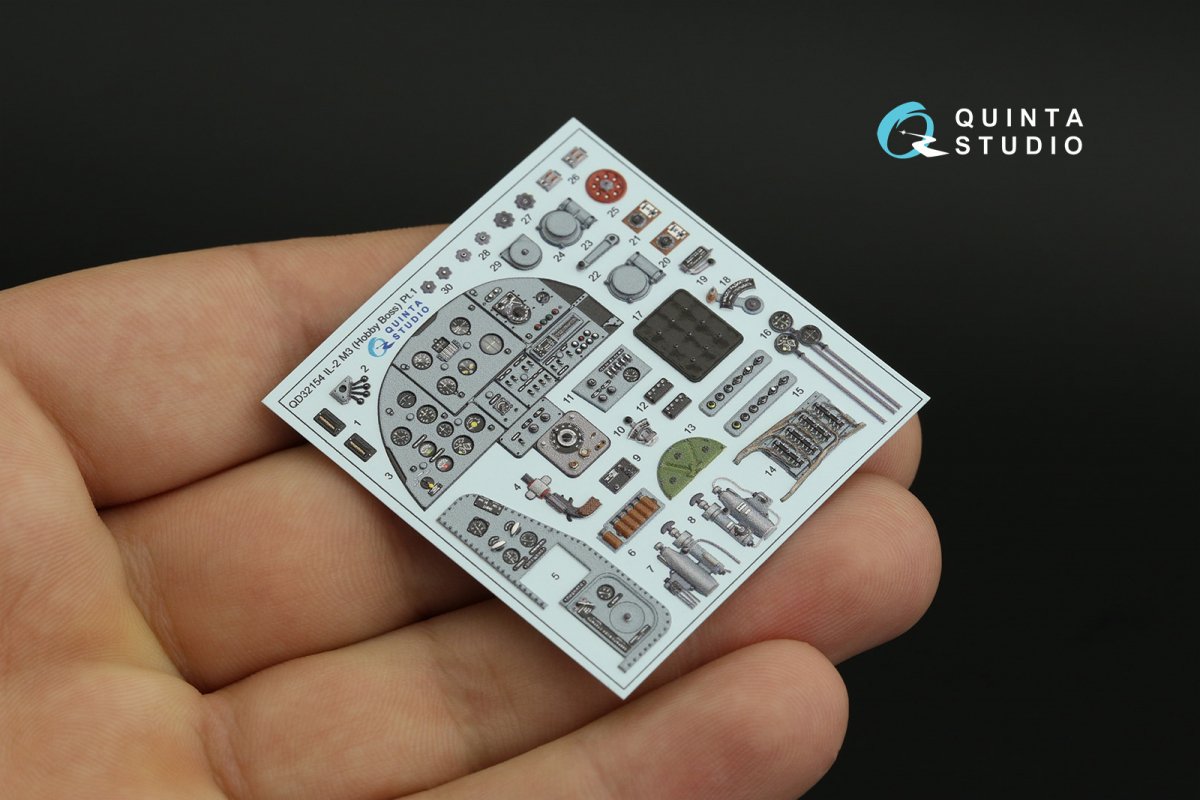 Quinta Studio QD32154 IL-2M3 3D-Printed &amp;amp; colored Interior on decal paper (Hobby Boss) 1/32 – obrázek 7