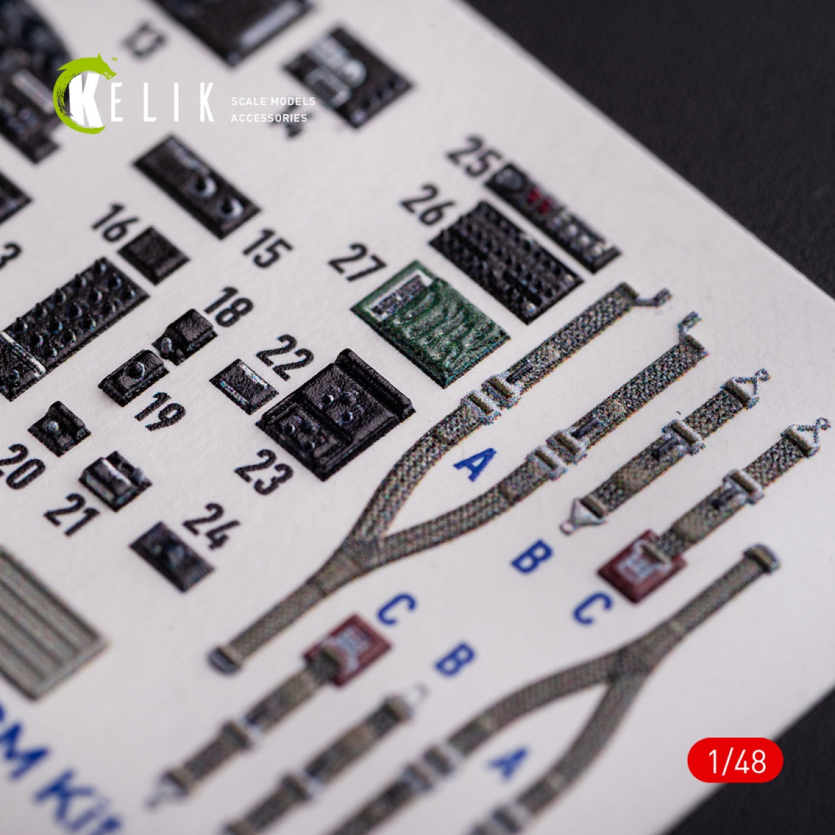 KELIK K48079 O-2A Skymaster interior 3D decals small version for ICM kit 1/48 – image 3