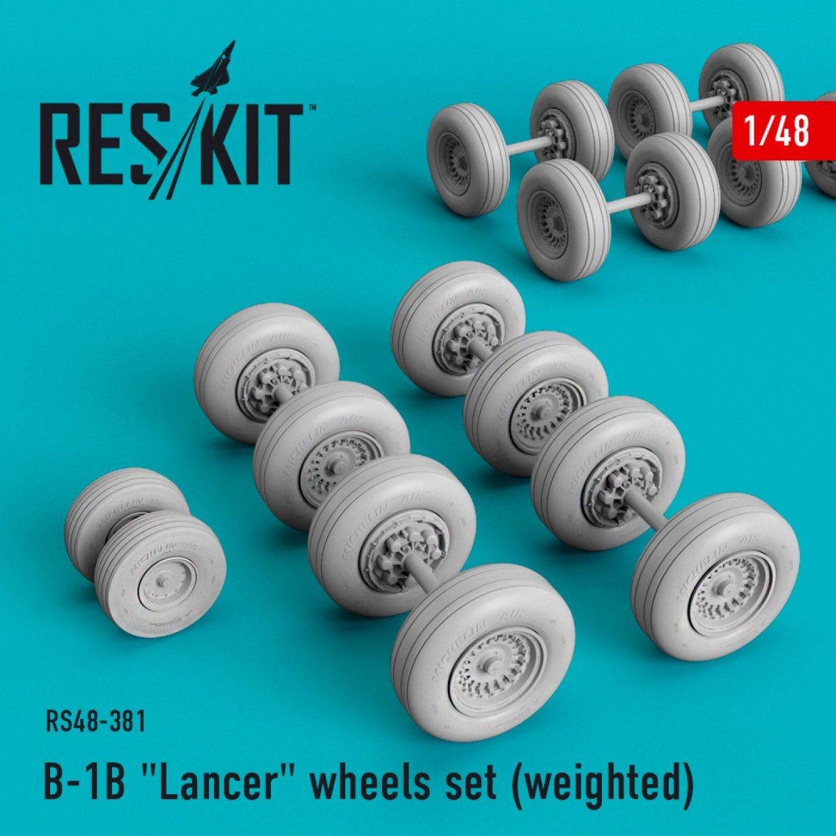 RESKIT RS48-0381 B-1B "LANCER" WHEELS SET (WEIGHTED) 1/48