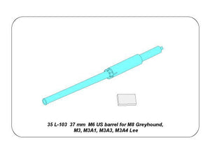 Canon Aber 35L-103 pour canon américain M6 de 37 mm adapté aux chars M8 Greyhound, M3, M5, Grant et Lee (1/35) – image 5