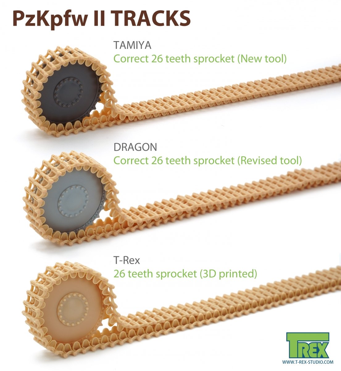T-Rex Studio TR85005 PzKpfw II Tracks Rare Model 1/35 – obrázek 4